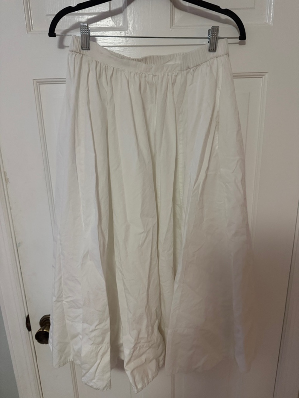 Free People White Full Midi Skirt - Classic Elastic Waist